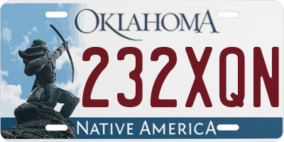 OK license plate 232XQN