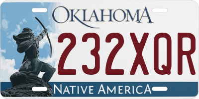 OK license plate 232XQR