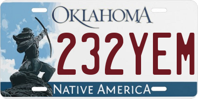 OK license plate 232YEM