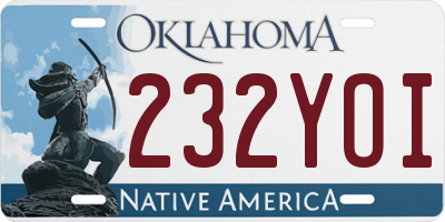 OK license plate 232YOI