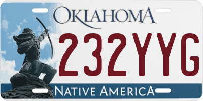 OK license plate 232YYG