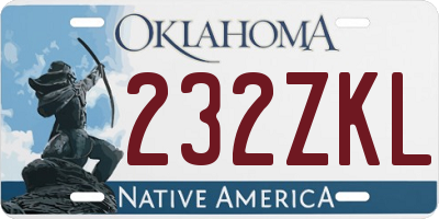 OK license plate 232ZKL