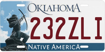OK license plate 232ZLI