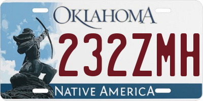 OK license plate 232ZMH