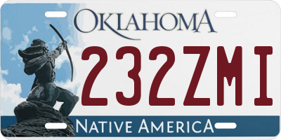 OK license plate 232ZMI