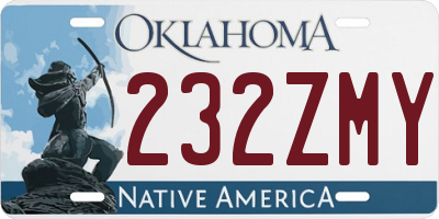 OK license plate 232ZMY