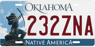 OK license plate 232ZNA