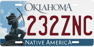 OK license plate 232ZNC