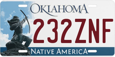 OK license plate 232ZNF
