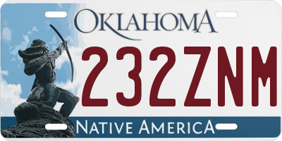 OK license plate 232ZNM