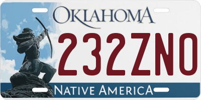 OK license plate 232ZNO