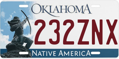 OK license plate 232ZNX