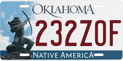OK license plate 232ZOF