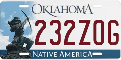 OK license plate 232ZOG