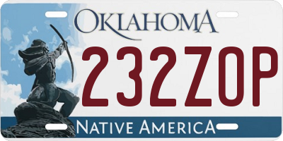 OK license plate 232ZOP