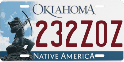 OK license plate 232ZOZ