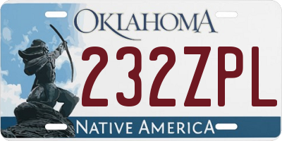 OK license plate 232ZPL