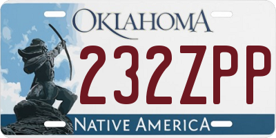 OK license plate 232ZPP