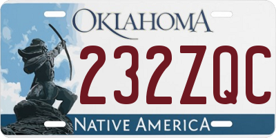 OK license plate 232ZQC