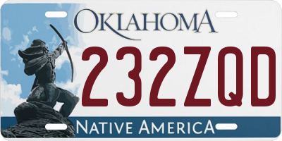 OK license plate 232ZQD