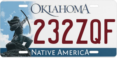 OK license plate 232ZQF