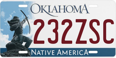 OK license plate 232ZSC