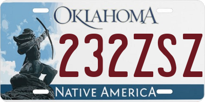 OK license plate 232ZSZ