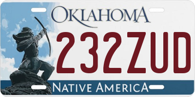 OK license plate 232ZUD