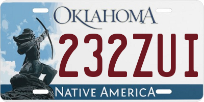 OK license plate 232ZUI