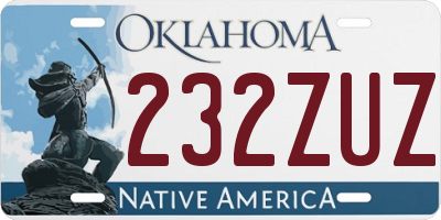 OK license plate 232ZUZ