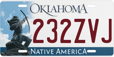 OK license plate 232ZVJ