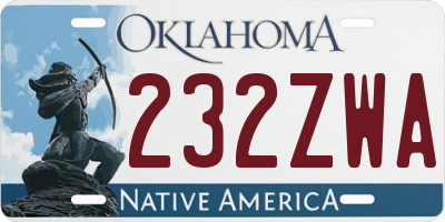 OK license plate 232ZWA