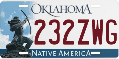 OK license plate 232ZWG