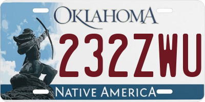 OK license plate 232ZWU