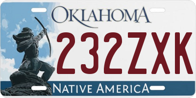 OK license plate 232ZXK