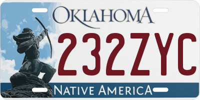 OK license plate 232ZYC