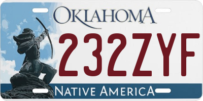 OK license plate 232ZYF
