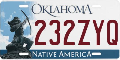 OK license plate 232ZYQ