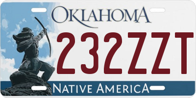 OK license plate 232ZZT