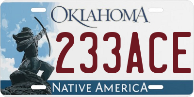 OK license plate 233ACE