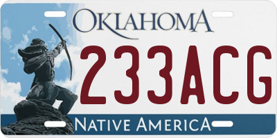 OK license plate 233ACG