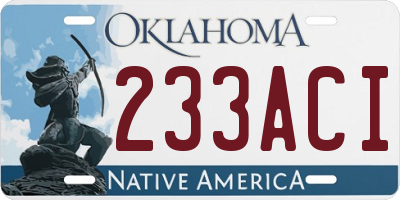 OK license plate 233ACI