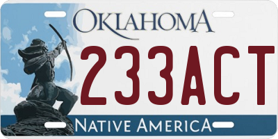 OK license plate 233ACT