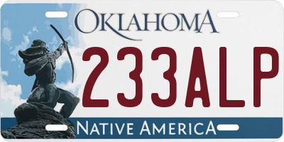 OK license plate 233ALP