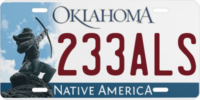 OK license plate 233ALS