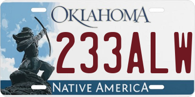 OK license plate 233ALW