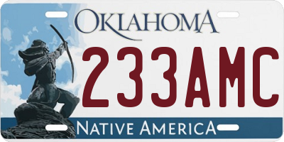 OK license plate 233AMC