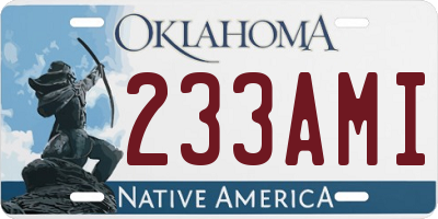 OK license plate 233AMI