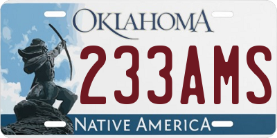 OK license plate 233AMS