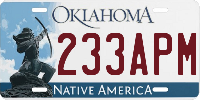 OK license plate 233APM